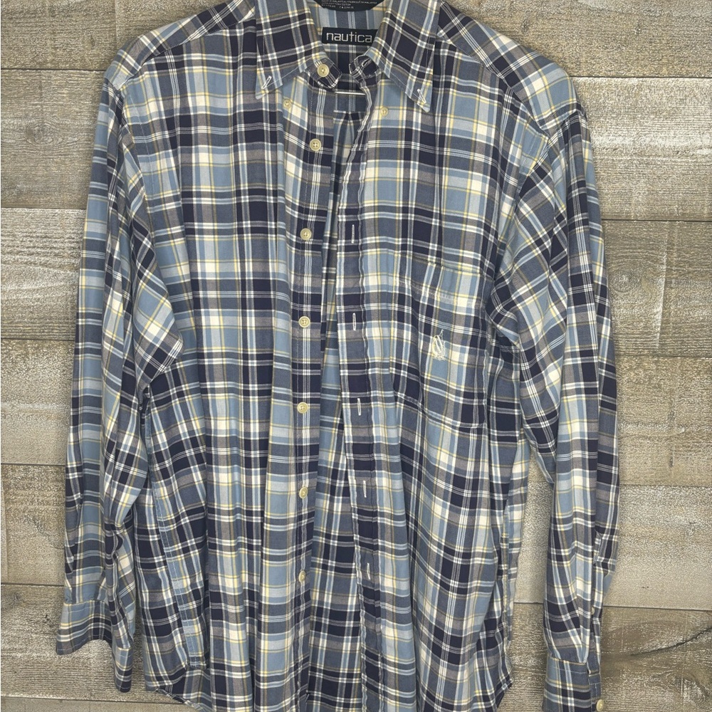 Nautica Men's Blue Plaid flannel Shirt